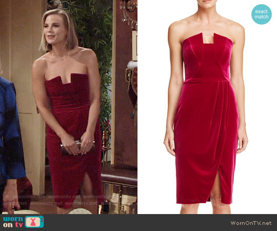 Black Halo Jolie Velvet Dress worn by Phyllis Newman (Gina Tognoni) on The Young and the Restless