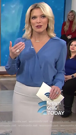 Megyn’s blue wrap top on Megyn Kelly Today