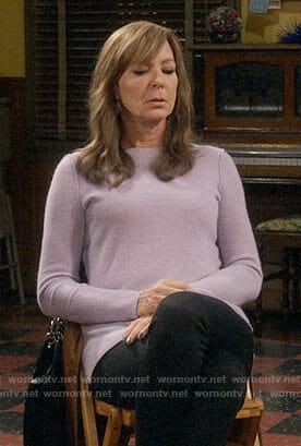 Bonnie’s purple sweater on Mom