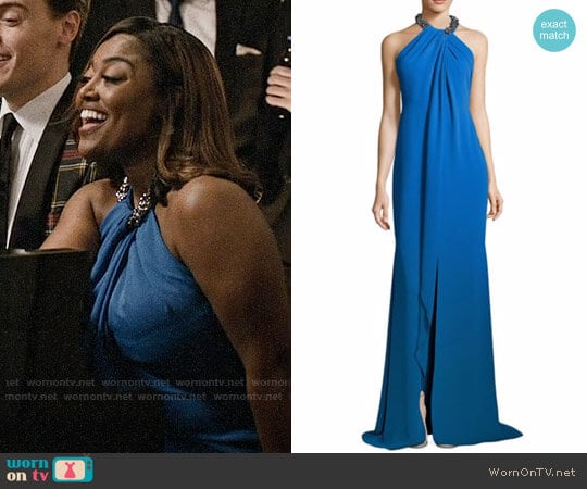 Carmen Marc Valvo Toga Embellished Neck Gown worn by Daisy Grant (Patina Miller) on Madam Secretary