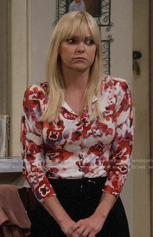 Christy’s floral cardigan on Mom