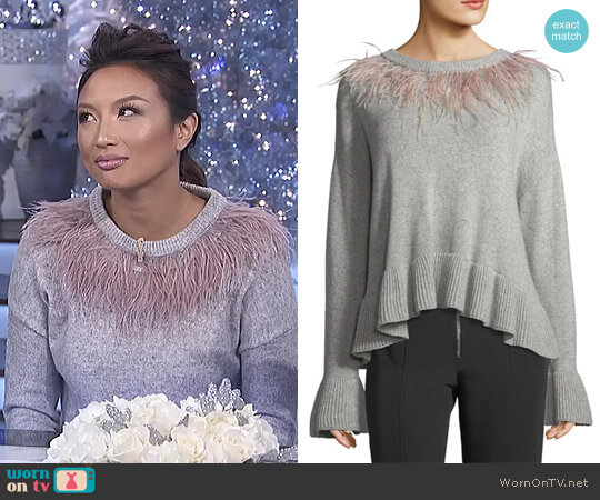 Cinq a Sept Emira Sweater worn by Jeannie Mai on The Real