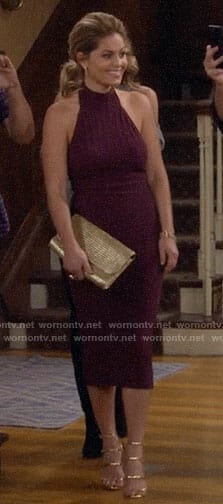 DJ’s purple halter neck midi dress on Fuller House