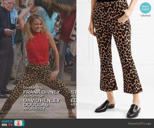 Frame Cropped Leopard-Print Pants worn by Portia Scott-Griffith (Nicole Richie) on Great News