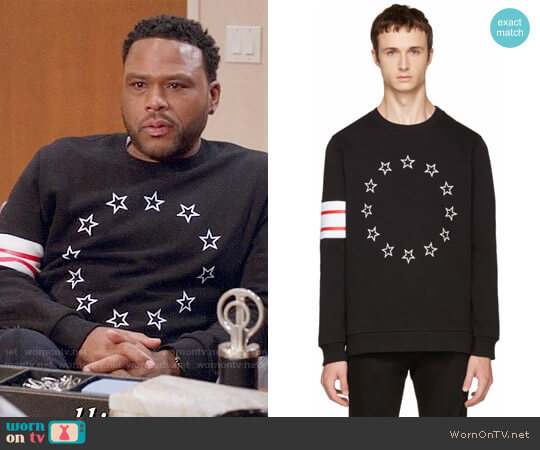 Givenchy Black Circle Stars Sweatshirt worn by Andre Johnson (Anthony Anderson) on Black-ish
