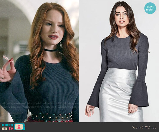 Guess Carla Bell Sleeve Sweater worn by Cheryl Blossom (Madelaine Petsch) on Riverdale