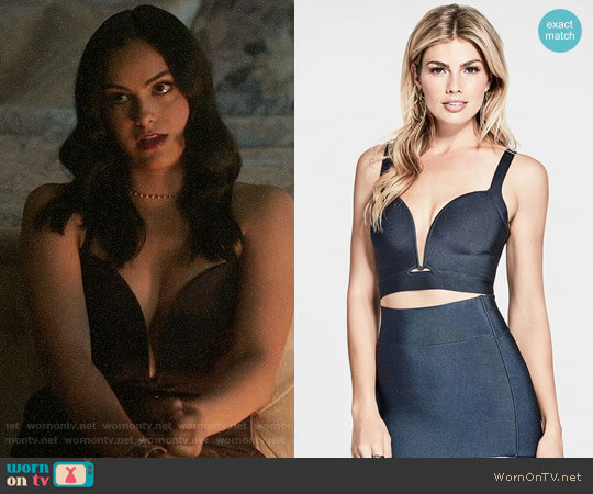 Guess Shiloh Bandage Crop Top worn by Veronica Lodge (Camila Mendes) on Riverdale