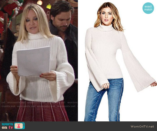Guess Samira Voluminous Sweater worn by Sharon Newman (Sharon Case) on The Young and the Restless