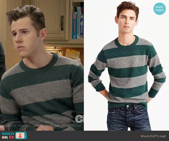 J.Crew Cotton-wool Crewneck Sweater in Stripe worn by Luke Dunphy (Nolan Gould) on Modern Family