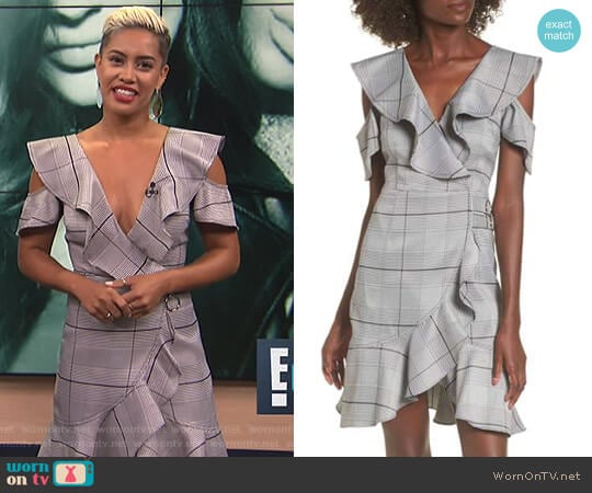 JOA Cold Shoulder Ruffle Dress worn by Sibley Scoles on E! News