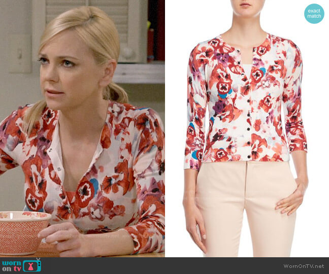 Karen Millen Floral Cardigan worn by Christy Plunkett (Anna Faris) on Mom