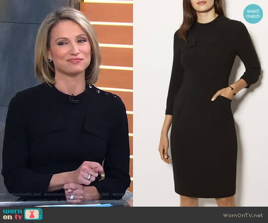 Karen Millen Military Long Sleeve Dress worn by Amy Robach on Good Morning America
