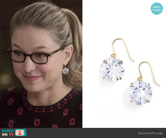 Kate Spade French Wire Drop Earrings in Clear worn by Kara Danvers (Melissa Benoist) on Supergirl