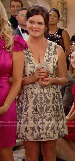 Katie’s embellished Christmas dress on The Bold and the Beautiful