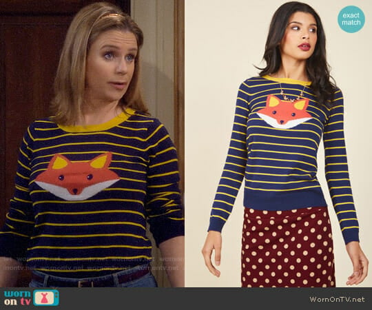 Face the Fox Sweater from Modcloth worn by Kimmy Gibbler (Andrea Barber) on Fuller House