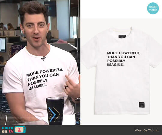 Rag & Bone Powerful Tee worn by Will Marfuggi on E! News