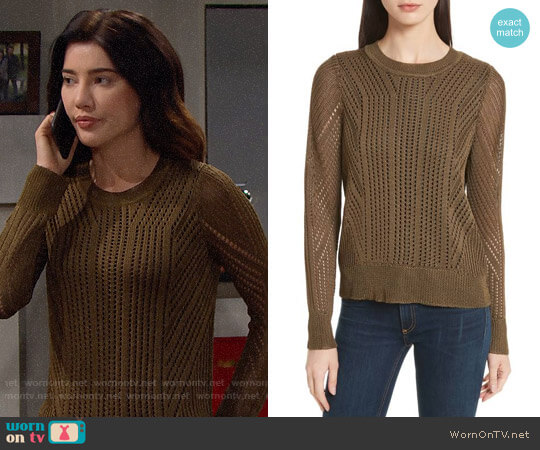 Rag & Bone Pamela Sweater in Olive worn by Steffy Forrester (Jacqueline MacInnes Wood) on The Bold and the Beautiful