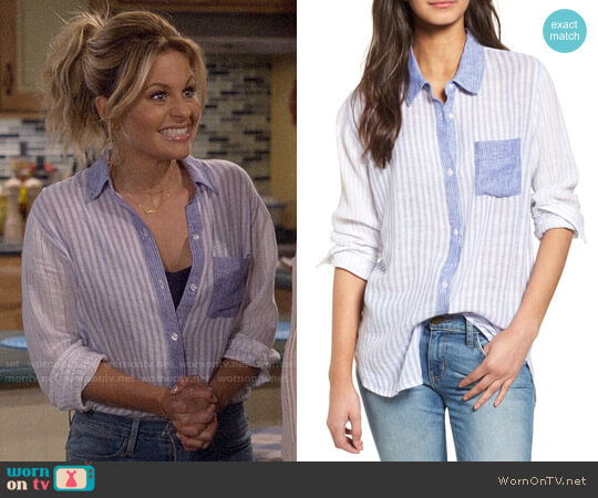 Rails Charli Stripe Shirt worn by DJ Tanner-Fuller (Candace Cameron Bure) on Fuller House
