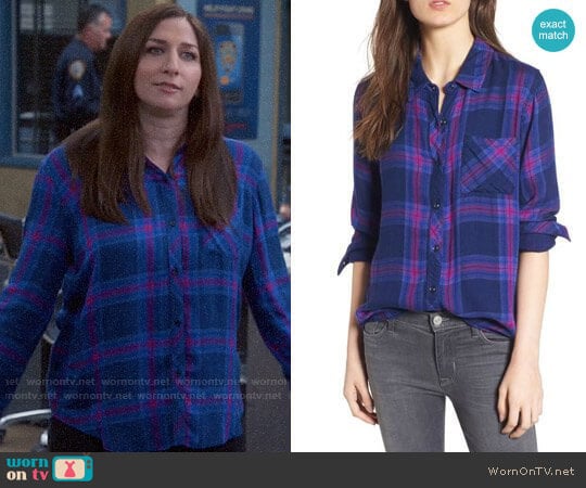 Rails Taitum Plaid Shirt in Navy / Ultra Violet worn by Gina Linetti (Chelsea Peretti) on Brooklyn Nine-Nine