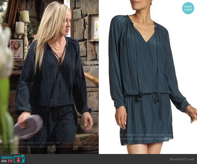 Ramy Brook London Dress in Spruce worn by Sharon Newman (Sharon Case) on The Young and the Restless