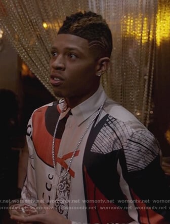 Hakeem’s white graphic print shirt on Empire