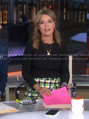 Savannah’s multi-color plaid skirt on Today