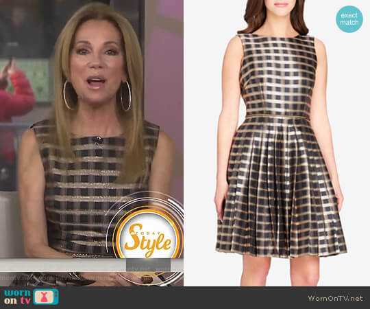 Tahari Jacquard Fit & Flare Dress worn by Kathie Lee Gifford on Today
