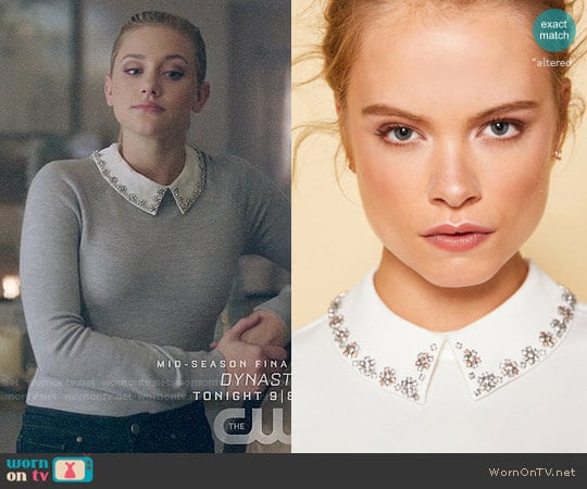 Customized Sweater using Ted Baker collar worn by Betty Cooper (Lili Reinhart) on Riverdale