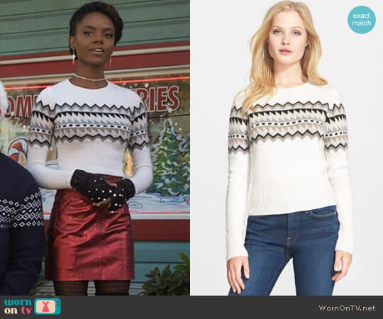 Autumn Cashmere Fair Isle Cashmere & Wool-Blend Sweater worn by Josie McCoy (Ashleigh Murray) on Riverdale