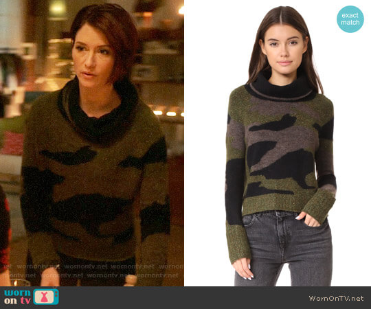 Veronica Beard Davis Camo Sweater worn by Alex Danvers (Chyler Leigh) on Supergirl