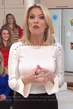 Megyn’s white button-detail top on Megyn Kelly Today