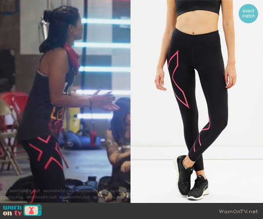 2XU Mid-Rise Compression Tights worn by Ximena Sinfuego (Lisseth Chavez) on The Fosters