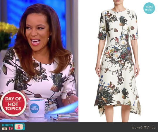 Adam Lippes Floral Print Trapeze Dress worn by Sunny Hostin on The View