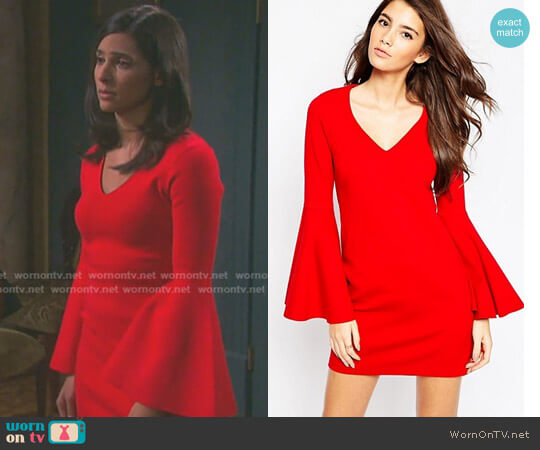Asos 60s Shift Dress with Flared Sleeves in Ponte worn by Gabi Hernandez (Camila Banus) on Days of our Lives
