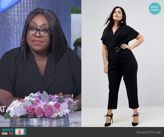 River Island Plus Belted Wrap Front Jumpsuit worn by Loni Love on The Real