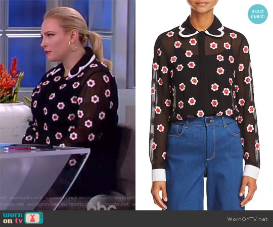 Alice + Olivia Willa Embellished Top worn by Meghan McCain on The View