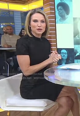 Amy’s black lace panel dress on Good Morning America