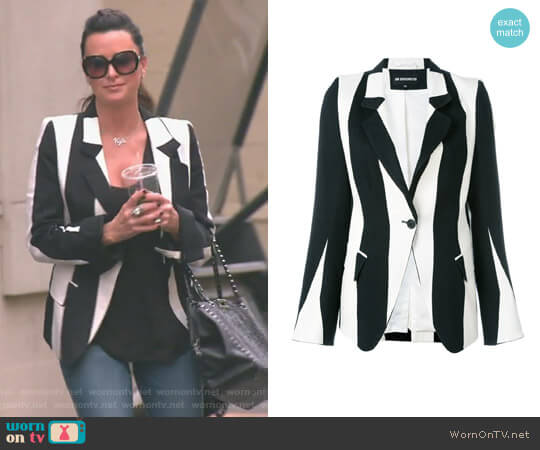 Ann Demeulemeester Striped Blazer worn by Kyle Richards on The Real Housewives of Beverly Hills