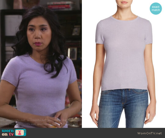 C by Bloomingdales Cashmere Short-Sleeve Sweater worn by Eve Roberts (Liza Lapira) on 9JKL