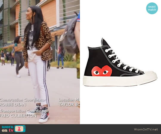 Comme des Garcons Play Womens Chuck Taylor 1970s High-Top Sneakers worn by Zoey Johnson (Yara Shahidi) on Grown-ish