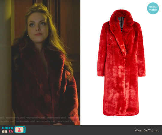 Calvin Klein 205W39NYC Faux Fur Coat worn by Fallon Carrington (Elizabeth Gillies) on Dynasty