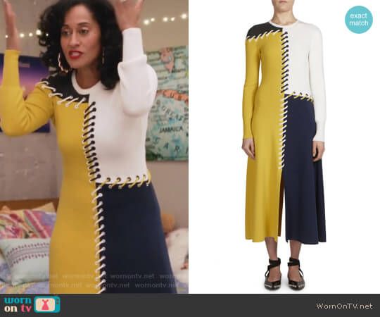 Cedric Charlier Colorblock Midi Dress