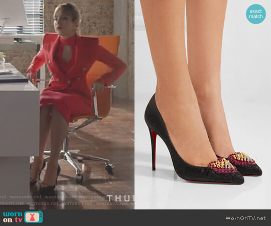 Christian Louboutin Coralta Mia Pumps worn by Fallon Carrington (Elizabeth Gillies) on Dynasty
