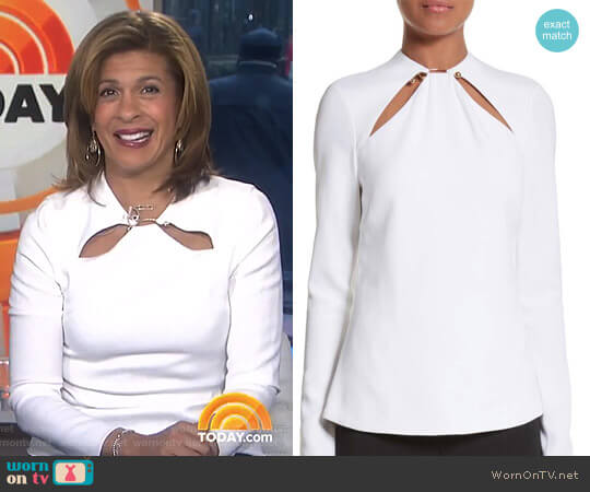Cushnie et Ochs Ring Detail Cutout Stretch Crepe Blouse worn by Hoda Kotb on Today