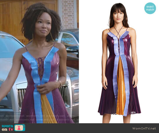 Delfi Collective Gwen Dress worn by Monica Colby (Wakeema Hollis) on Dynasty