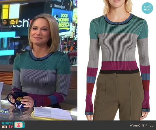 Diane von Furstenberg Cropped Plaited Pullover worn by Amy Robach on Good Morning America