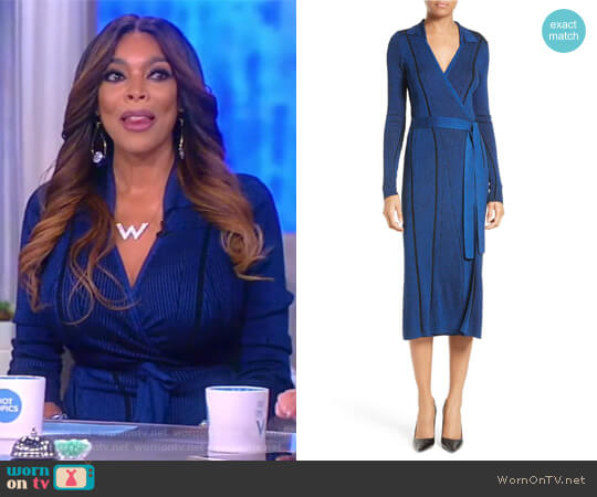 Diane von Furstenberg Ribbed Wrap Dress worn by Wendy Williams on The View