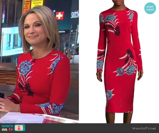 Diane von Furstenberg Floral Sheath Dress worn by Amy Robach on Good Morning America