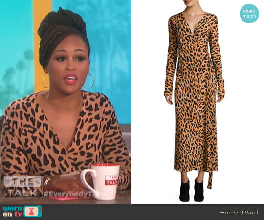 Diane von Furstenberg Leopard Silk Wrap Dress worn by Eve on The Talk