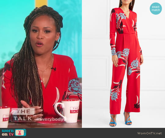 Diane von Furstenberg Farren Print Jumpsuit worn by Eve on The Talk